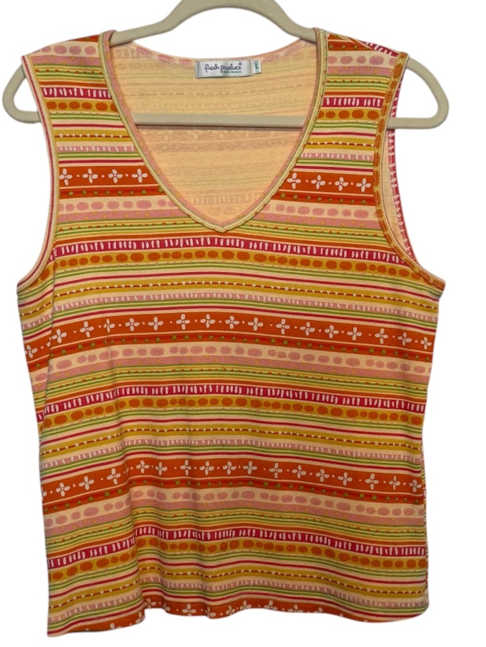 Fresh Produce Tank Top‎ Yellow Multi Size Large